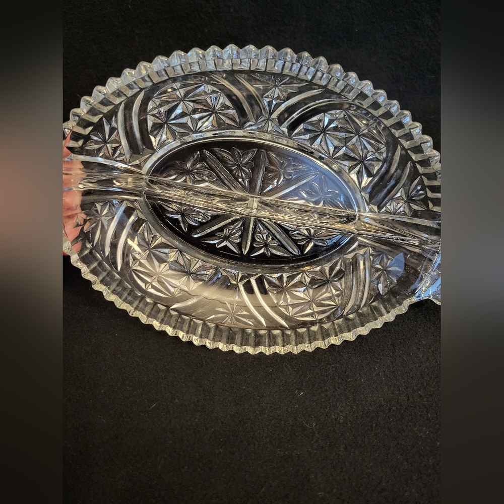 Vintage Anchor Hocking Stars and Bars relish dish - Picture 7 of 9